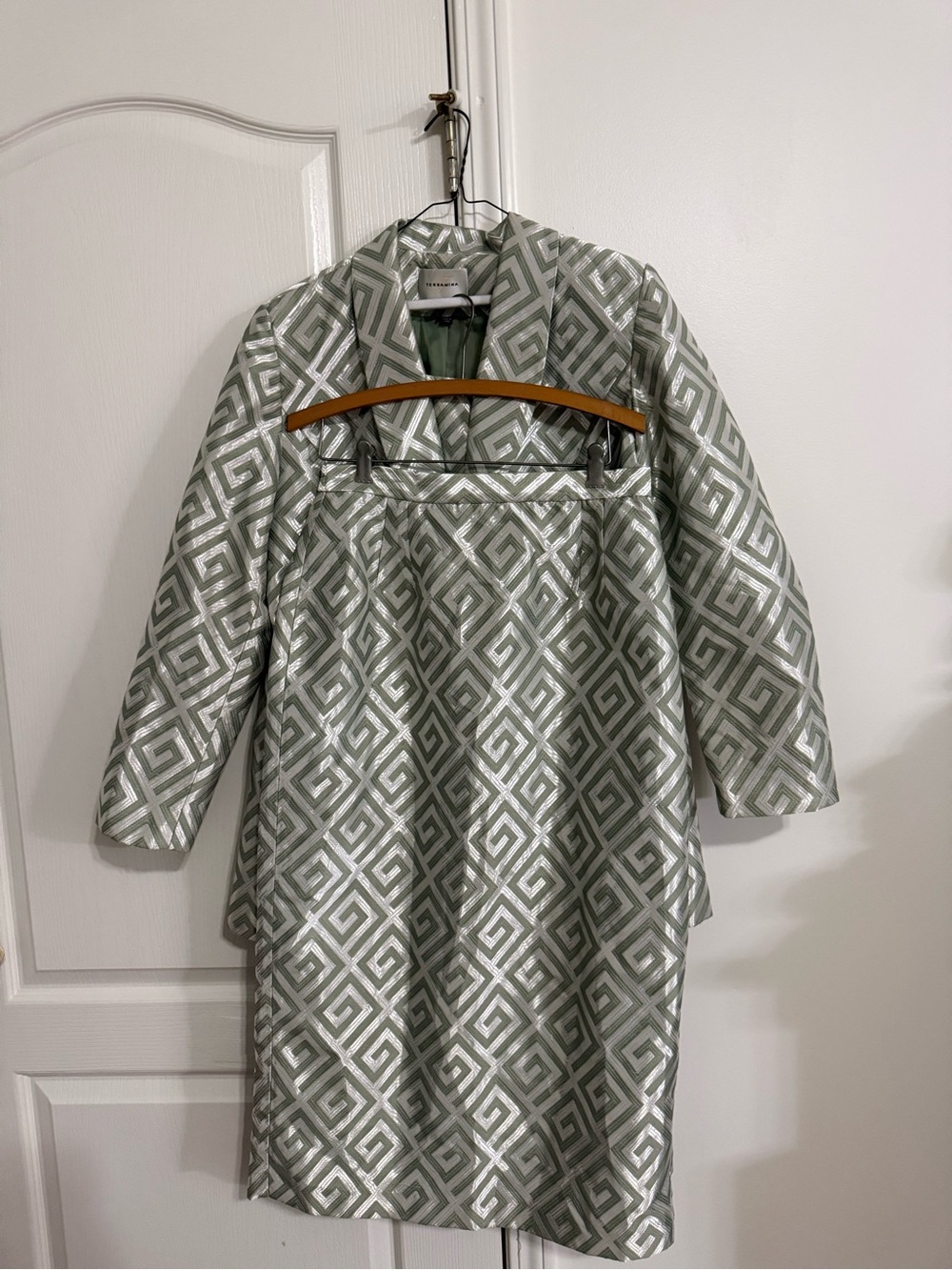Terramina Light Sage and Silver Textured Jacket